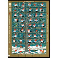 1991. Danmark. Julemærker, ufoldet helark. Natur og eventyr.